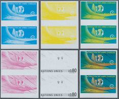 16547 Vereinte Nationen - Genf: 1991. Progressive Proof (6 Phases) In Vertical Pairs For The 80c Value Of - Neufs