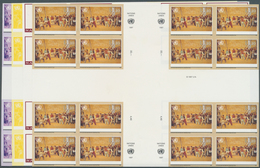 16568 Vereinte Nationen - Genf: 1997. Imperforate Progressive Proof (8 Phases) In Cross Gutter Blocks Of 4 - Ungebraucht