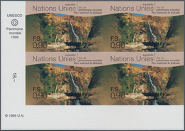 16574 Vereinte Nationen - Genf: 1999. IMPERFORATE Corner Block Of 4 For The 90c Value Of The Set "World He - Nuovi