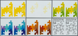 16579 Vereinte Nationen - Wien: 1981. Progressive Proof (6 Phases), Viz Color Separations, In Horizontal P - Neufs