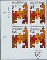 16580 Vereinte Nationen - Wien: 1981. IMPERFORATE Corner Block Of 4 For The 4s Value Of The Issue "Intl. Y - Ungebraucht