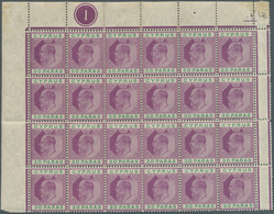 16614 Zypern: 1904, KEVII 30pa. Green And Violet Block Of 24 With Margins On Three Sides Incl. Plate Numbe - Altri & Non Classificati