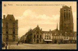 CP   Furnes  --   Maison Des Officers Espagnols, Théatre Et L'Eglise St Nicolas - Veurne