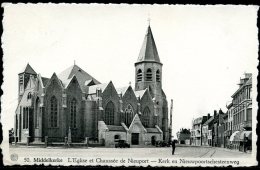 CP   Middelkerke   ---   Eglise Et Chaussée De Nieuport  --  Kerk En Nieuwpoortschesteenweg  --  1947 - Middelkerke