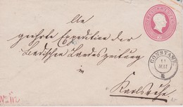 BADEN 1867  ENTIER POSTAL LETTRE DE CONSTANZ - Autres & Non Classés