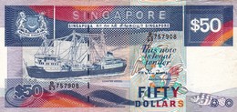 SINGAPORE  50 Dollars ND 1987 P-22a EXF "free Shipping Via Registered Air Mail" - Singapour