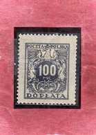 POLONIA POLAND POLSKA 1923 POSTAGE DUE STAMPS SEGNATASSE TASSE TAXE 100m MH - Postage Due