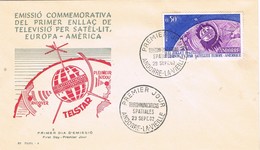 28592. Carta ANDORRA Francesa 1962. Telecomunications  Spatiales - Briefe U. Dokumente