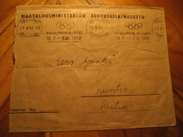 HELSINKI 1952 On Service Cover Ministry Of Agriculture Department Of Housing Olympic Games Olympics Cancel FINLAND - Summer 1952: Helsinki