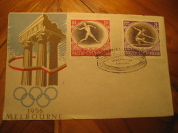 MELBOURNE 1956 Olympic Games Olympics Gymnastics Athletics WARSZAWA FDC Cancel Frontal Front Cover POLAND - Estate 1956: Melbourne