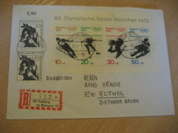 SAPPORO 1972 Winter Olympic Games Olympics FREIBURG IM BREISGAU 1971 Bloc On Registered Cover GERMANY Japan - Winter 1972: Sapporo