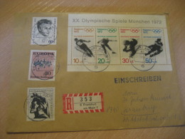 SAPPORO 1972 Winter Olympic Games Olympics FRANKFURT AM MAIN 1972 Bloc On Registered Cover GERMANY Japan - Winter 1972: Sapporo