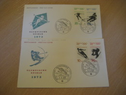 SAPPORO 1972 Winter Olympic Games Olympics Yvert 544/7A Year On Corner MUNCHEN 1971 FDC Cancel 2 Cover GERMANY Japan - Winter 1972: Sapporo