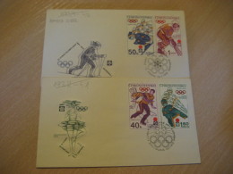 SAPPORO 1972 Winter Olympic Games Olympics Yvert 1894/7 PRAGA 1972 FDC Cancel 2 Cover CZECHOSLOVAKIA Japan - Winter 1972: Sapporo