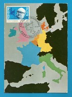 Belgien  1978  Mi.Nr. 1939 , EUROPA CEPT  Sympathie-Mitläufer - Maximum Card - Action Europeenne Sclessin 18-3-1978 - 1978