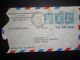 Etats Unis Fragment De New York 1949 Pour Nancy - Perforés