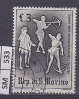 SAN MARINO  1963	Giostre E Tornei L. 3 Usato - Oblitérés