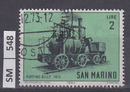 SAN MARINO  1964	Storia Della Locomotiva, L. 2 Usato - Oblitérés