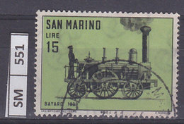 SAN MARINO  1964	Storia Della Locomotiva, L. 15 Usato - Gebruikt