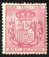1881 CUBA TELÉGRAFOS 40 C DE PESO EDIFIL 53* MH - Cuba (1874-1898)