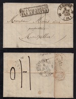 POSTE MARITIME - NEW YORK - USA / 1833 LAC POUR MONTPELLIER VIA LE HAVRE (ref 7746) - Schiffspost