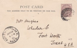 Sc#89 SG#174 MI#65IIxb 1p On Postcard To Fort Worth Texas, 'New Century Greeting' 31 December 1900-1 January 1901 - Cartas & Documentos