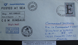 LOT A66 - LETTRE PAQUEBOT M/S" RIMBAUD " - ÎLE THURSDAY (AUSTRALIE) 09/05/1989 > MARSEILLE (FRANCE) - Correo Marítimo