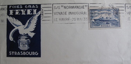 LOT A68 - LETTRE (fragment) - Cachet VOYAGE INAUGURAL DU PAQUEBOT " NORMANDIE " LE HAVRE à NEW YORK 29 MAI 1935 - Correo Marítimo