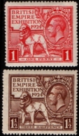 SGreat Britain 1924 Wembley 2 Values Line Perforation MNH - Neufs