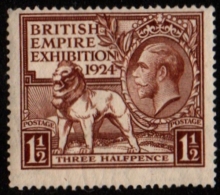 Great Britain 1924 Wembley  1½ D 1 Value Line Perforation MNH - Unused Stamps