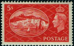 Great Britain 1951 5/-  Red Showing Sailing Ships In Front Of Dovers'rocks 1 Value MNH - Unclassified