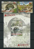 MACEDONIA/ MAKEDONIA/ MAKEDONIEN -EUROPA 2018 - "PUENTES.- BRIDGES - BRÜCKEN - PONTS".  SERIE + HOJITA BLOQUE - 2018