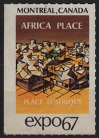 AFRICA Building Hall - Montreal Canada / Expo 67 - 1967 International Universal Exposition Cinderella Label Vignette - 1967 – Montréal (Canada)