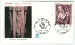 France // FDC // 1970-1979 // 1971 //  FDC  Cathédrale De Strasbourg Yvert No. 1654 - 1970-1979