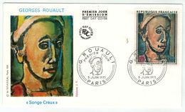 France // FDC // 1970-1979 // 1971 //  FDC Georges Rouault, Songe Creuxx Yvert No. 1673 - 1970-1979