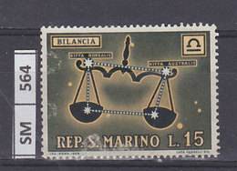 SAN MARINO  1970	 Segni Zodiacali  L. 15 Usato - Used Stamps