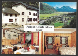 BEVER GR Maloja Restaurant Pensiun CRASTA MORA Werbekarte - Bever