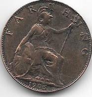 *great Britain 1 Farthing  1905  Km 792   Xf++ !!!!catalog Val 40 $ - B. 1 Farthing