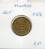 Monaco. 10 Francs 1951 - 1949-1956 Anciens Francs