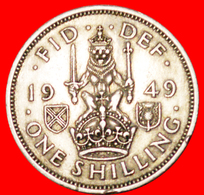 √ SCOTTISH CREST: UNITED KINGDOM ★ 1 SHILLING 1949 GEORGE VI (1936-1952)! LOW START ★ NO RESERVE! - I. 1 Shilling