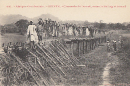 CHAUSSEE DE DOUNE. ENTRE BAFING ET DOUNE.               COLONNE DE TRANSPORT - French Guinea