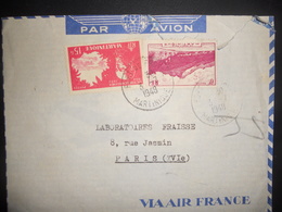 Martinique Lettre De Fort De France 1948 Pour Paris , Mal Ouverte - Briefe U. Dokumente