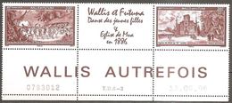 Wallis Und Et Futuna 2006 Vues Ancients Autrefois Michel No. 930-31Z Se Tenant Avec Vignette 3er-Str MNH Postfrisch Neuf - Neufs