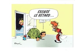 Cpm - LAGAFFE - Humour Illustration Garçon Carapace Tortue Retard ! FRANQUIN Dupuis N°29 -1989 DALIX - Schildkröten