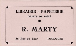 MARTY / LIBRAIRIE PAPETERIE /  OBJETS DE PIETE / TOULOUSE / 36 RUE DU TAUR / RARE - L