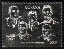 Guyana 1992, Philaexpo Genova92, Kennedy, M.L.King, Lincoln, Churchill, 1Val SILVER - Martin Luther King