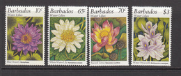 1995 Barbados Water Lilies Flowers Fleurs Complete Set Of 4   MNH - Barbados (1966-...)