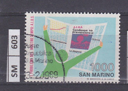 SAN MARINO  1988	Convegno Sull'AIDS  L. 1000 Usato - Gebraucht