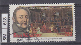 SAN MARINO  1992	Rossini  L. 750 Usato - Gebraucht