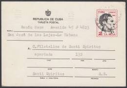 1980-EP-122 CUBA 1980 2c MELLA POSTCARD POSTAL STATIONERY USED. - Storia Postale